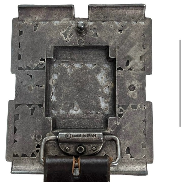 ESCADA Women's Western Metal Floral Buckle Made in Spain VTG Brown Leather Belt - Picture 13 of 16